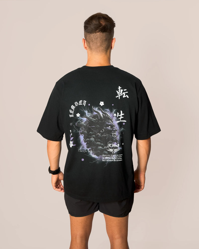 T-shirt oversize Yami noir - Design japonais - TENSEI Activewear